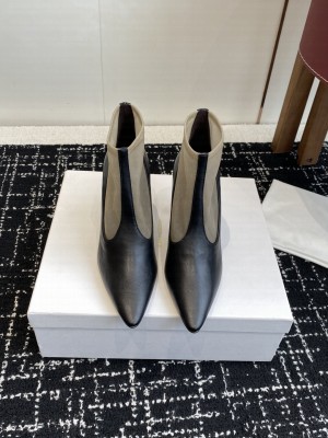 The Row Mesh and leather 80mm Heel Ankle boots Black