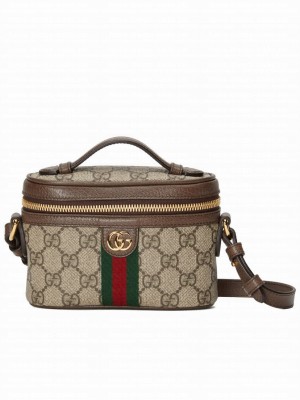 Gucci Ophidia GG Top Handle Mini Bag 699532 Dark Coffee