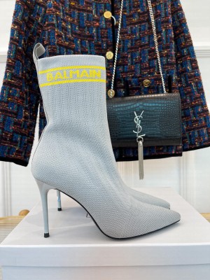 Balmain Women's 9.5cm Skye Stretch Knit Ankle Boots 07