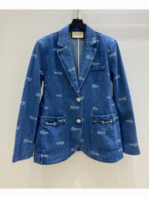 Gucci Women's Denim Jacket Blue