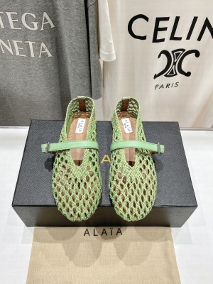 Alaïa BALLET FLATS IN BRAIDED LAMBSKIN GREEN 2025