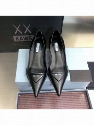 Prada Leather gabardine 3cm Black pumps 