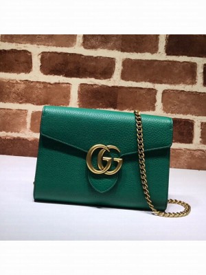 Gucci GG Marmonet Leather Mini Chain Bag 401232 Green Collection
