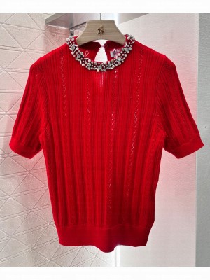 Valentino Women's Embroidered Sweater Red