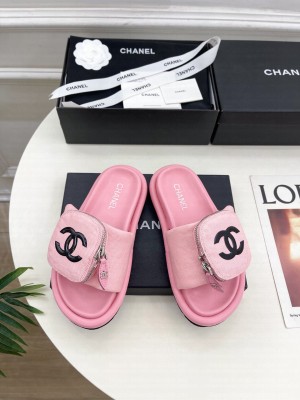 Chanel Canvas Pillow Slides Sandal with Zip Pouch Pink 2025