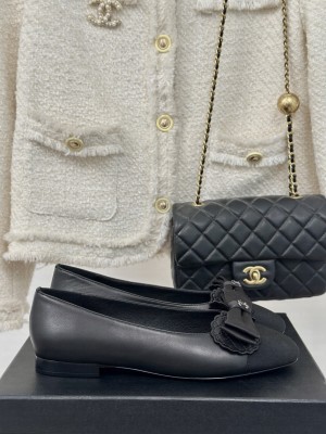 Chanel Calfskin & Grosgrain Ballet Flat with Bow 2024 