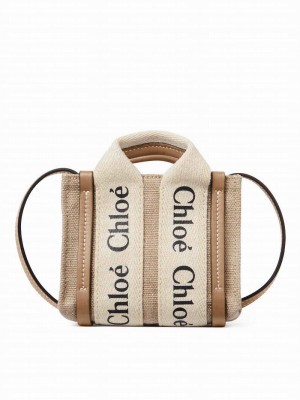 Chloe Woody Nano Tote Light Coffee