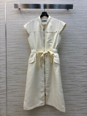 Prada Zip Long Dress White 2025