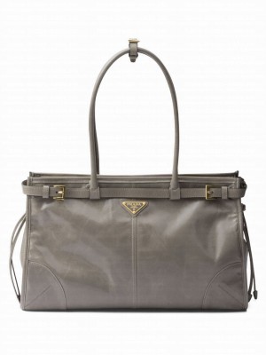 Prada Large leather handbag Gray