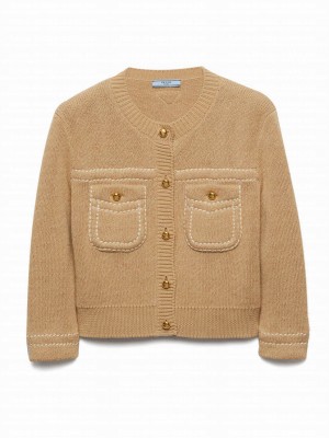Prada Women's Cotton Cardigan Coffee
