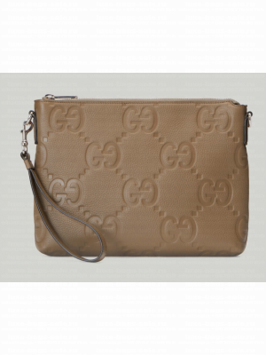 Gucci JUMBO GG MEDIUM MESSENGER BAG 696009 Taupe