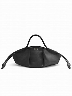 Loewe Small Paseo Bag In Shiny Nappa Calfskin Black