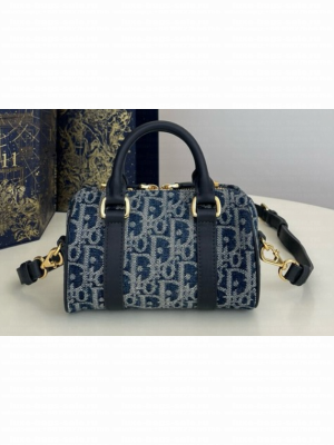 Dior Groove 16 Mini Bag Blue Denim Dior Oblique Jacquard S4000UB