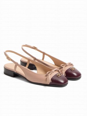 Valentino Garavani Valet Du Roi Suede Lace-Up Ballet Flats Pink