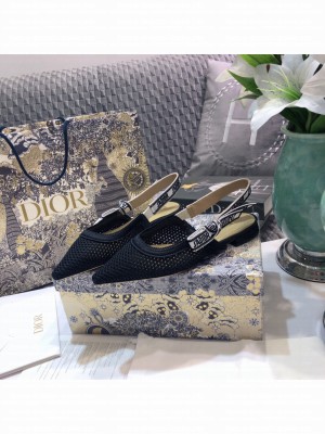 CHRISTIAN DIOR J'ADIOR SLINGBACK BALLERINA FLAT 07 BLACK