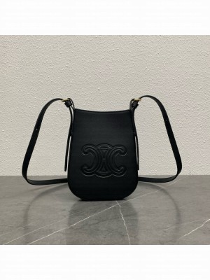 Celine MINI BUCKET CUIR TRIOMPHE IN SMOOTH CALFSKIN 100753 BLACK