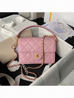 Chanel SMALL FLAP BAG WITH TOP HANDLE AS6262 PINK
