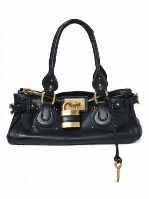 Chloe Paddington Bag In Grained Leather 25WS802 Black