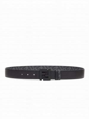 Fendi Leather And Fabric Belt Black