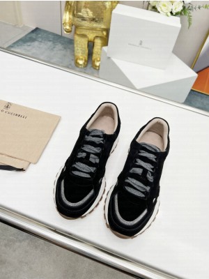Brunello Cucinell Suede and techno fabric runners sneakers 015