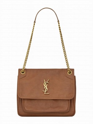 Saint Laurent Medium Niki Chain Bag 498913 Coffee