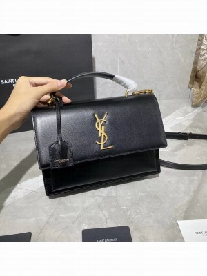 Yves Saint Laurent Calfskin Leather Tote Bag Y634723 black