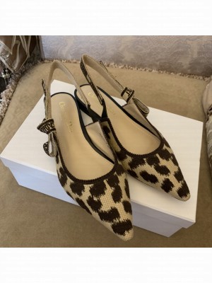 Dior J'Adior Slingback Ballerina Flat in Beige Multicolor Mizza Embroidered Cotton 2022 Collection
