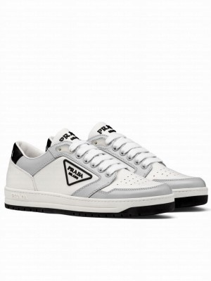 Prada Unisex District Perforated Leather Sneakers Gray