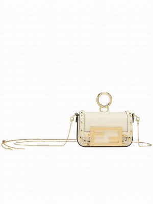 Fendi Nano Baguette Nappa Leather Charm 7AR844 Cream