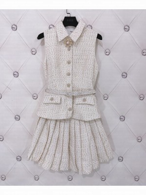 Self-Portrait Women's Metallic Boucle Tailored Mini Dress Cream