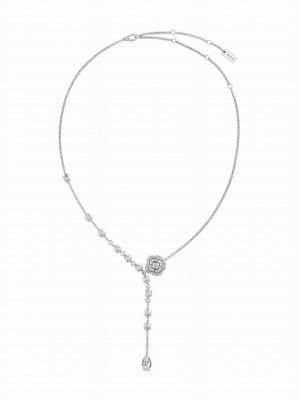 Chanel Bouton De Camelia Necklace J12058 Silver