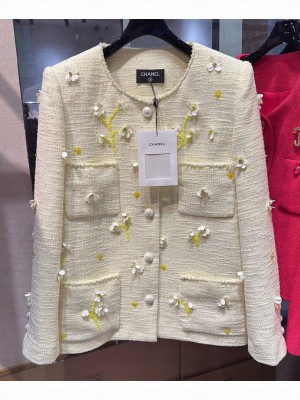 Chanel Women's Tweed Jacket Yellow