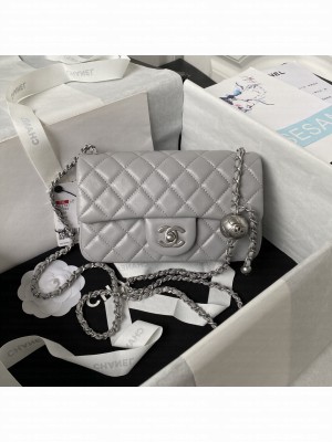 Chane1 AS1787 Mini Flap Bag Gray