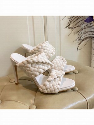 Bottega Veneta The Curve Heel Sandals 11cm Optic White  2021 Collection