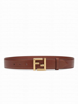 Fendi Natural-Coloured Leather Belt Brown