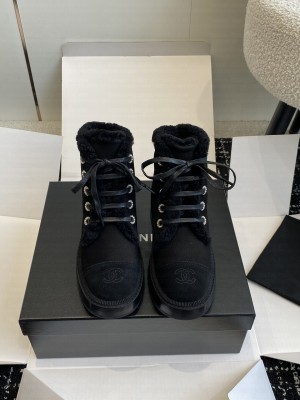Chanel Lace-up Snow Boot Black 2024