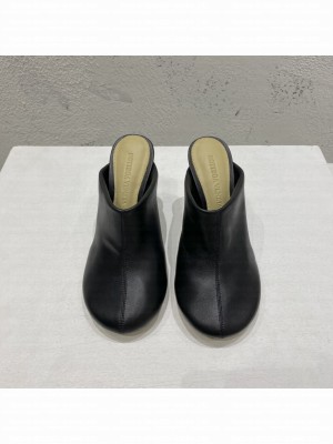 BOTTEGA VENETA Lambskin High Heel Mules 9.5cm Black 2022 Collection