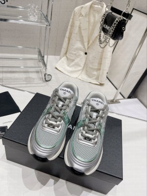 Chanel G39792 Fabric & Laminated Green & Silver 2023SS 