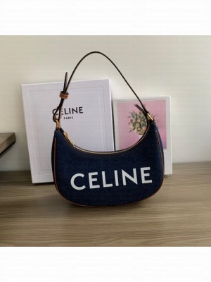 CELINE AVA BAG IN Denim Blue AND CALFSKIN 193952 TAN