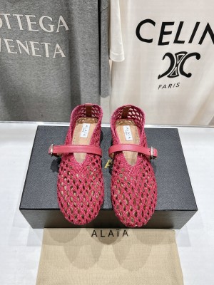 Alaïa BALLET FLATS IN BRAIDED LAMBSKIN ROSE