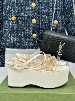 Gucci Signoria 7.5cm Platform Sandals Cream