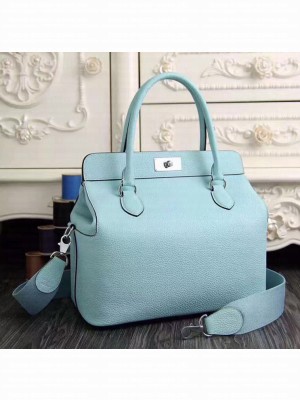 Hermes Original Togo Leather Toolbox Tote Bag Macaron Blue