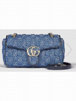 Gucci GG MARMONT SMALL SHOULDER BAG 443497 Blue GG denim