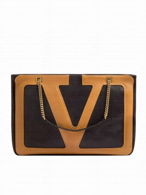 Valentino Garavani Viva Superstar Medium Nappa Leather Shopping Bag Black