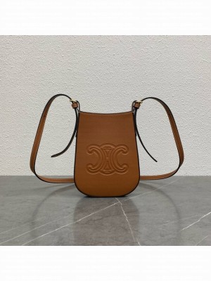 Celine MINI BUCKET CUIR TRIOMPHE IN SMOOTH CALFSKIN 100753 BROWN