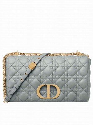 Christian Dior Large Dior Caro Bag Gray