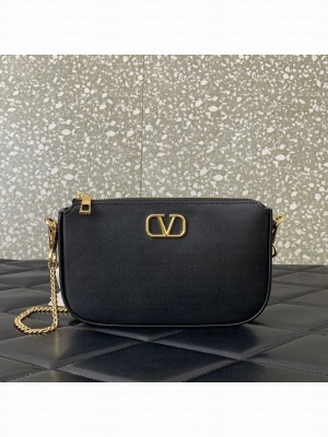 VALENTINO Mini VLOGO SIGNATURE calfskin bag MZ079 black