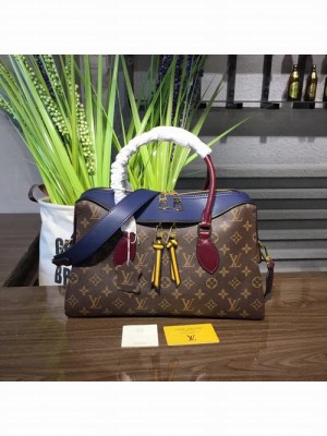 Louis Vuitton Tuileries 35cm Bag Monogram Canvas Tricolor Cowhide Fall/Winter 2017 Collection M43439,  Marine Bordeaux