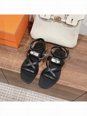 Hermes June sandal Black