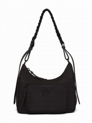 Prada Nylon Hobo Bag Black